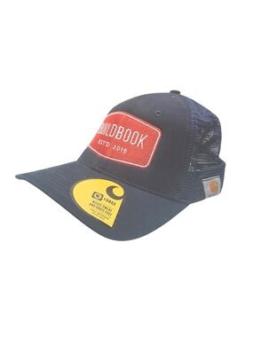 Carhartt Force structured trucker hat featuring a custom "Buildbook" logo patch